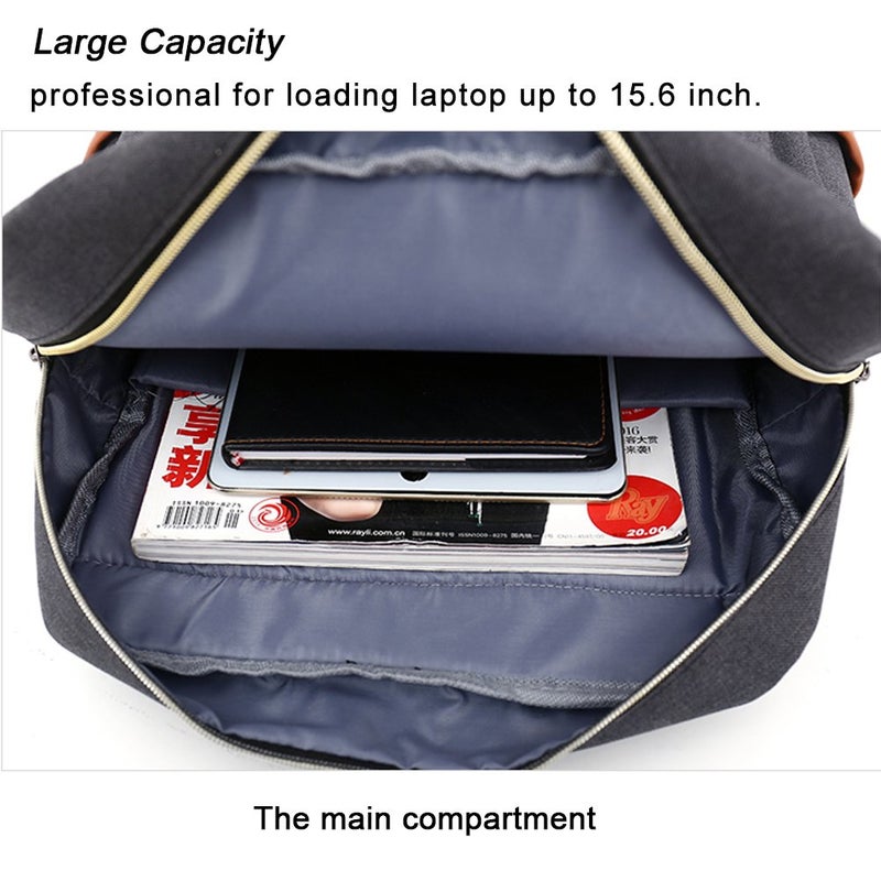 Feskin Unisex Professional Slim Business Laptop Backpack, Feskin Fashion Casual Durable Travel Rucksack Daypack (Waterproof Dustproof) with Tear Resistant Design for Macbook, Tablet - Dark Grey - Image 5